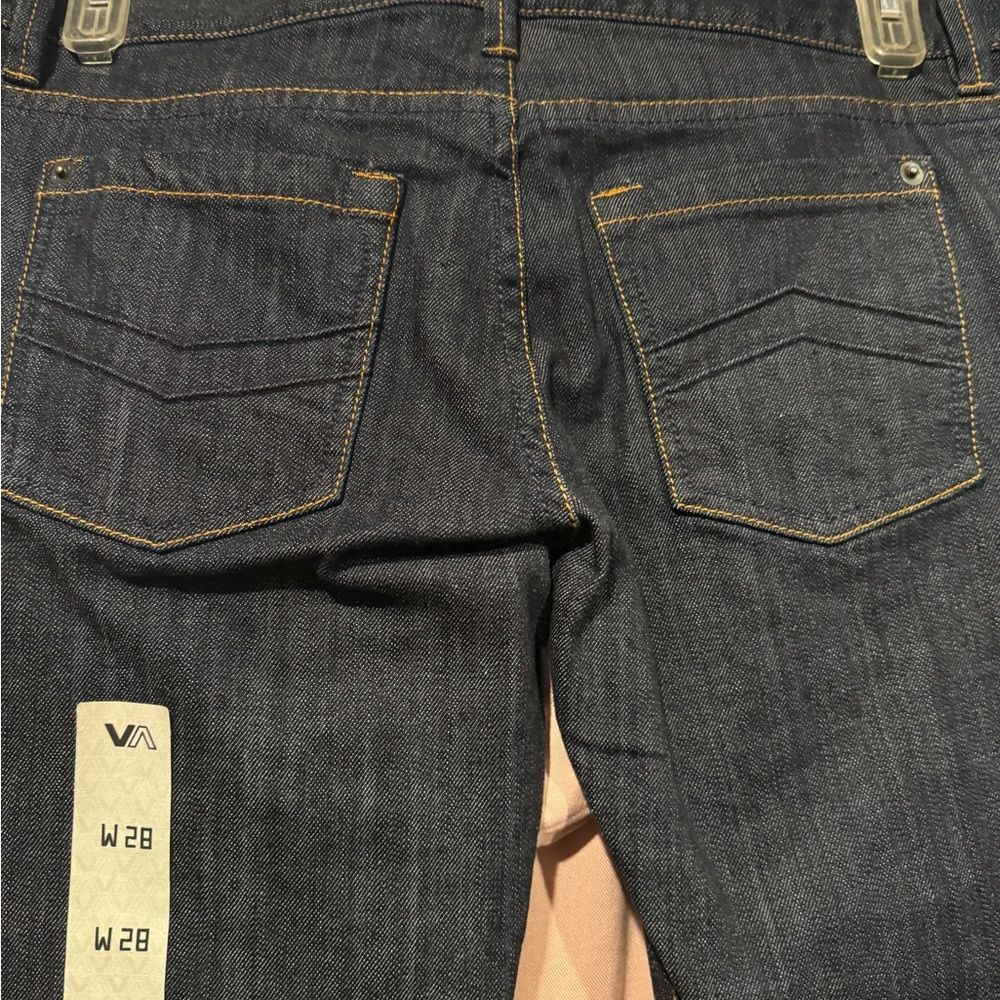 RVCA SIZE 28 Dark Blue Denim Jeans NEW WITH TAGS